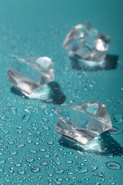 Free photo ice cube background still life