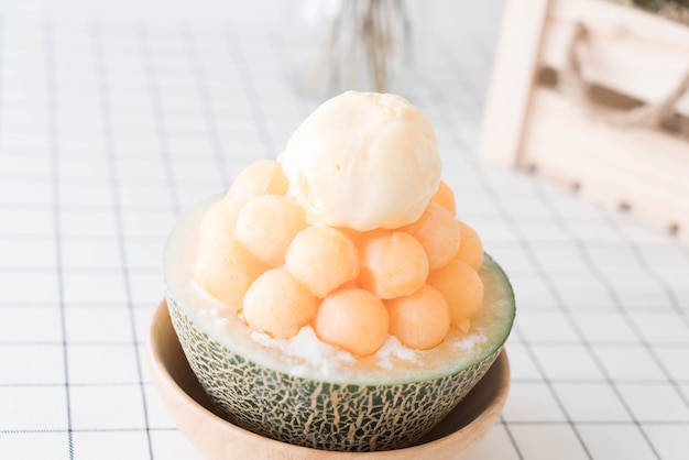 Ice melon Bingsu, famous korean ice-cream