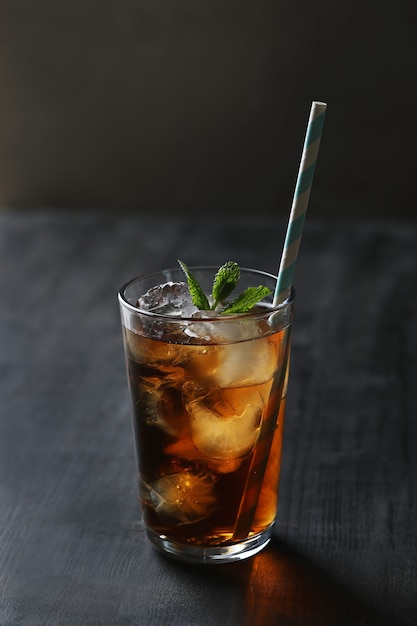 Ice tea with mint