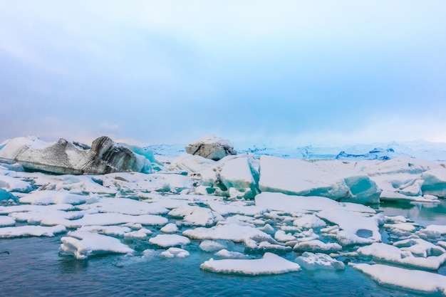 Free Photo icebergs in glacier lagoon, iceland .