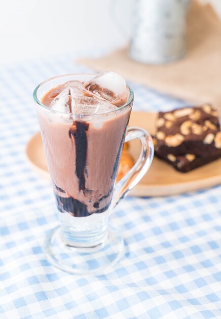 iced chocolate on table