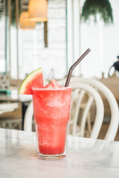 Iced watermelon juice in glass