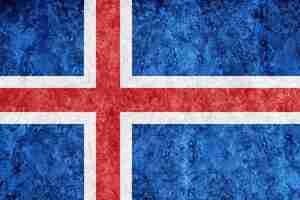 Free photo iceland metallic flag, textured flag, grunge flag