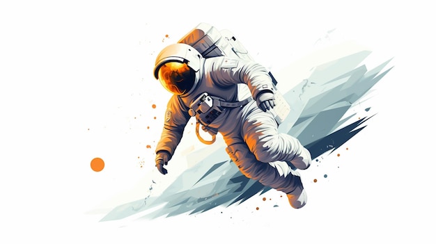 Free photo an icon of an astronaut in flat art style on a white background