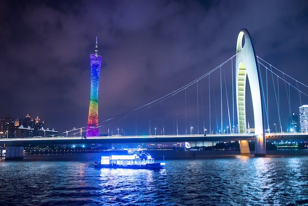 Free Photo illuminated city at night