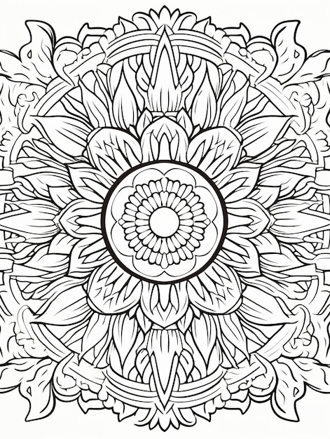 Free photo illustrated line art mandala