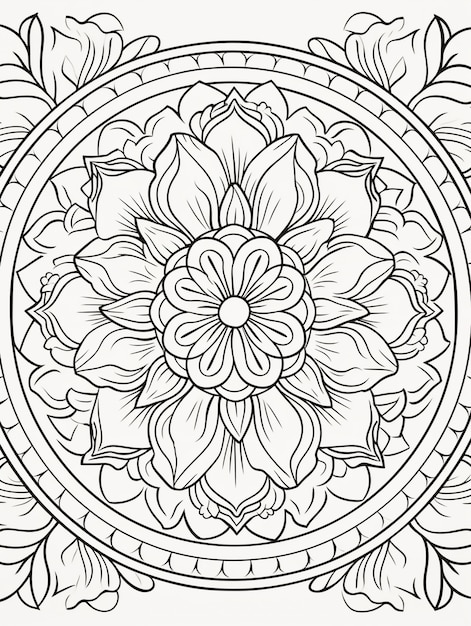 Illustrated line art mandala