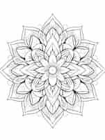 Free photo illustrated line art mandala