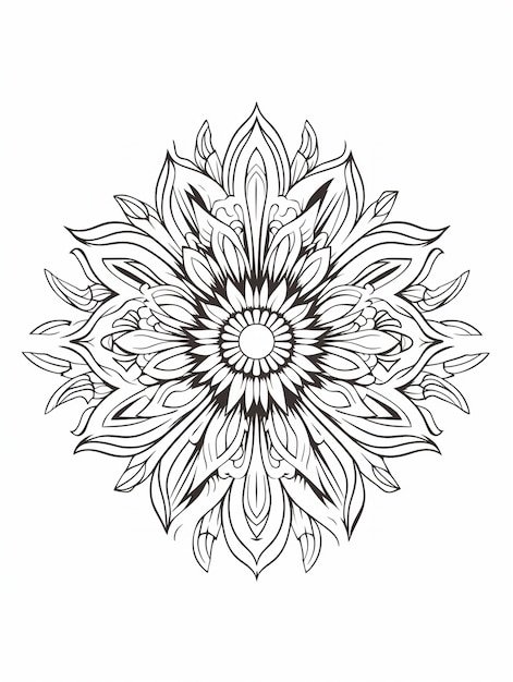 Free Photo illustrated line art mandala