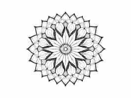 Free photo illustrated line art mandala