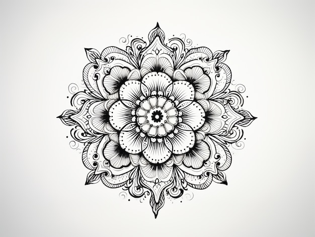 Free photo illustrated line art mandala