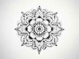 Free photo illustrated line art mandala