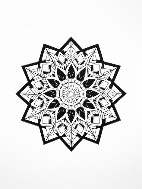 Free Photo illustrated line art mandala