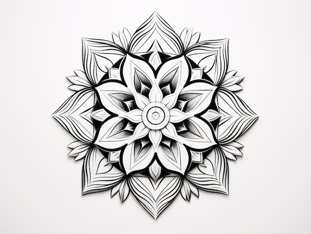 Free photo illustrated line art mandala