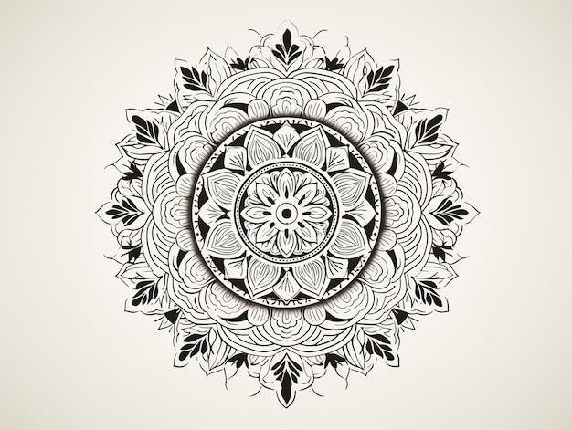 Free Photo illustrated line art mandala