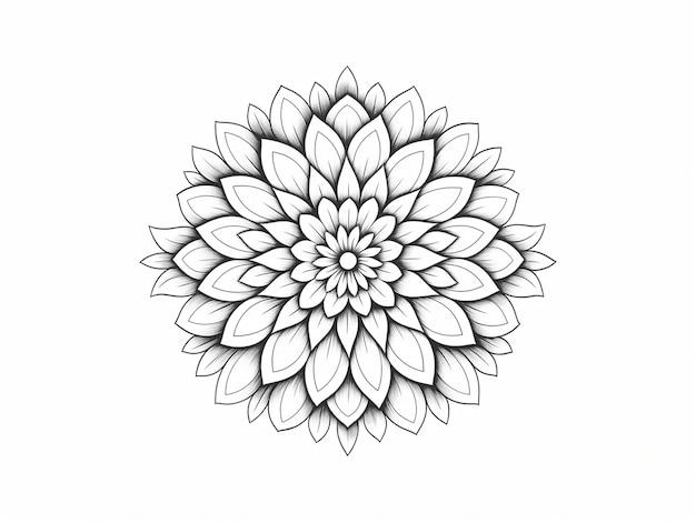 Free Photo illustrated line art mandala