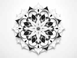 Free photo illustrated line art mandala