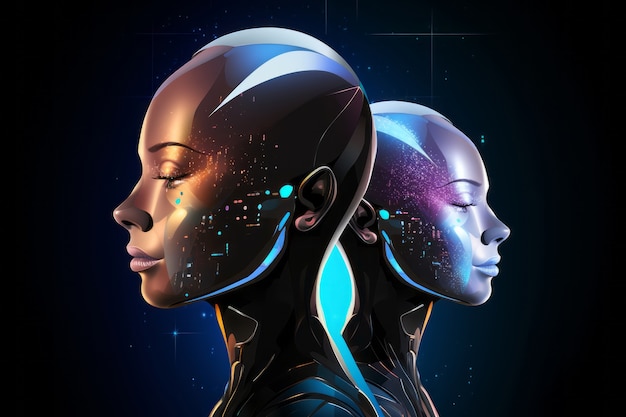 Free photo illustrated rendering of twin avatar