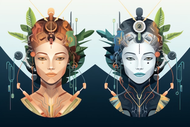 Free photo illustrated rendering of twin avatar