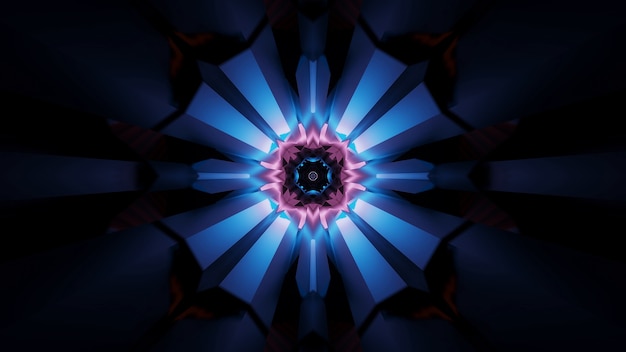 Free Photo illustration of abstract futuristic kaleidoscopic party light effects with neon lights