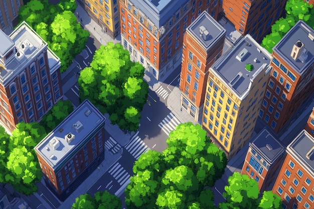 Free photo illustration of anime city