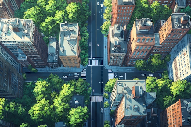 Free photo illustration of anime city