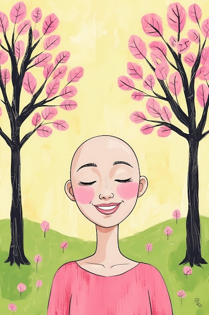 Free photo illustration for breast cancer awareness month in digital art style