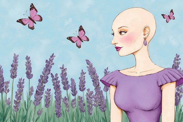 Free photo illustration for breast cancer awareness month in digital art style