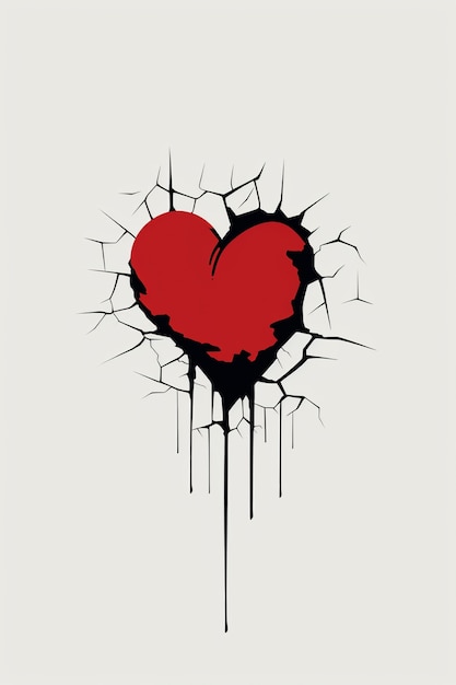 Illustration of broken heart