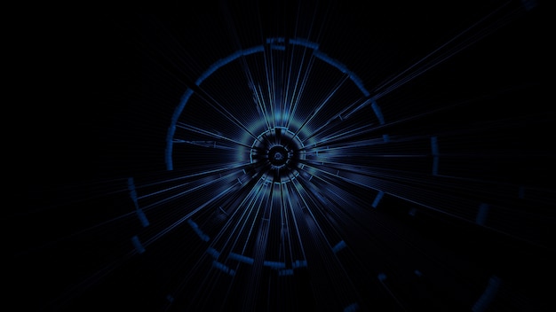 Free photo illustration of a circle with abstract neon light effects - great for a futuristic background