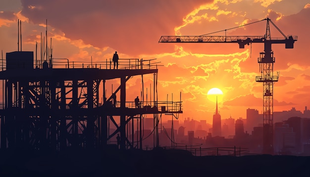 Free photo illustration of construction site