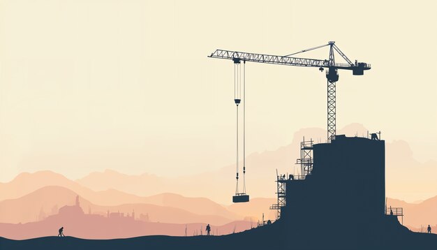 Illustration of construction site