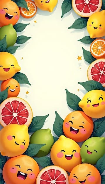 Free photo illustration of  cute vegetables and fruits