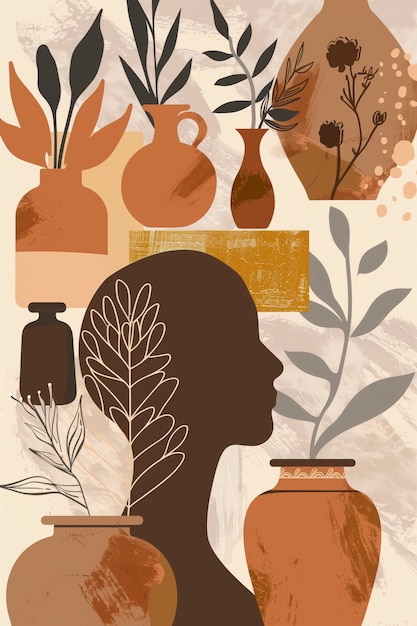 Free photo illustration in digital art style with pottery