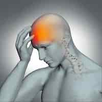 Free photo illustration of human figure with headache