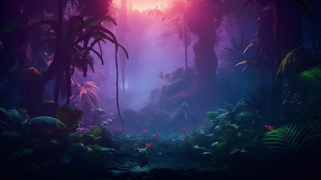 Free Photo illustration of a mystical jungle