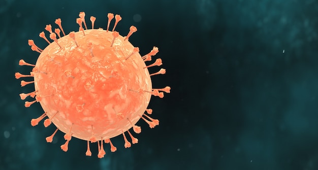 Free photo illustration of the orange coronavirus disease pandemic on a dark background