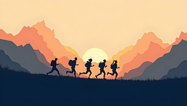 Free Photo illustration of people jogging