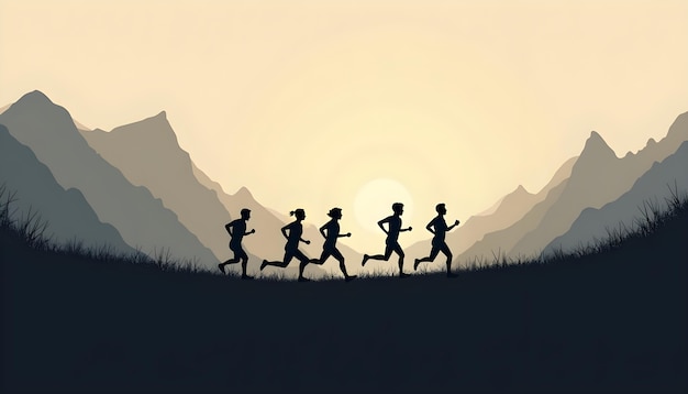 Free Photo illustration of people jogging