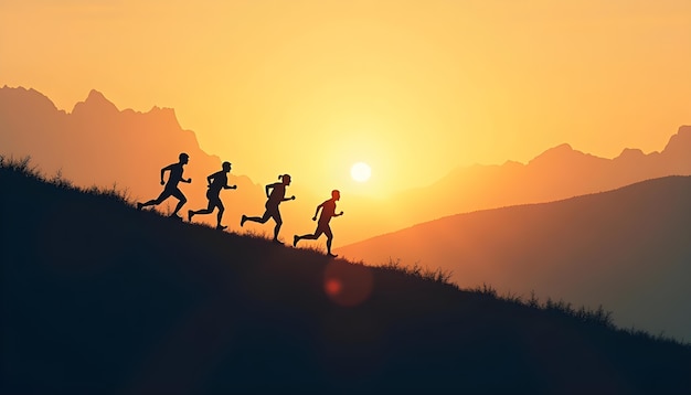 Free photo illustration of people jogging