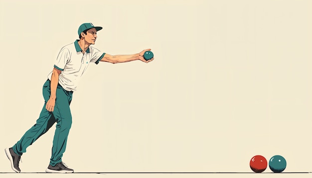 Illustration of person playing boules