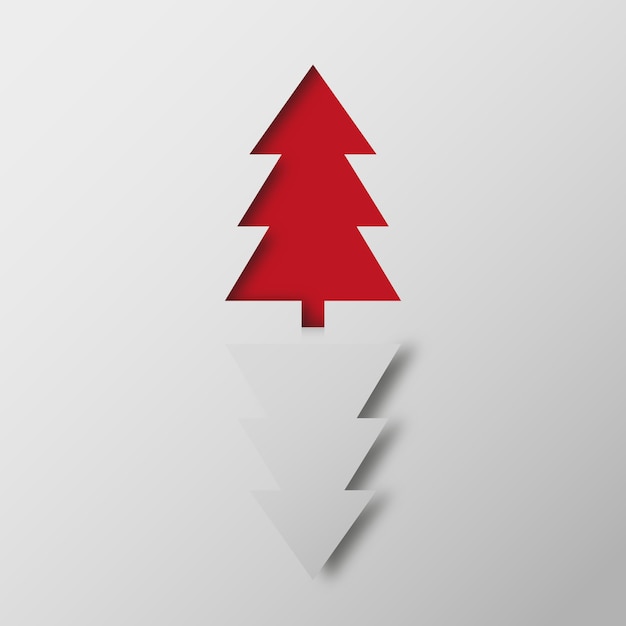 Free photo illustration of red and white christmas trees on grey background