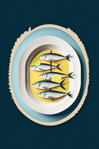 Free photo illustration of sardines skewers in a dish