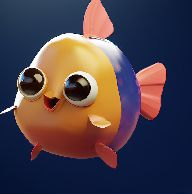 Free Photo illustration of a smiling fancy fish underwater generative ai