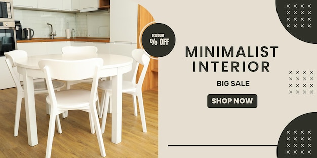 Free photo image for advertising sale of minimal interior