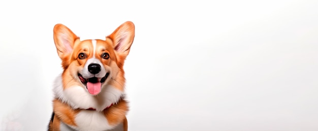 Free photo image of corgi on white background banner