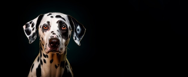 Free photo image of dalmatian on black background banner