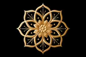 Free photo image of a golden 3d mandala on a black background