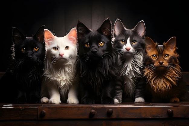 Free Photo image of group of cats photography