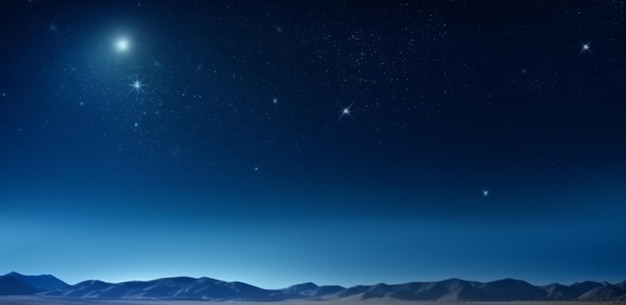 Free Photo image of scene on starry night desert background